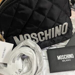 Moschino Black Quilted Crossbody Bag